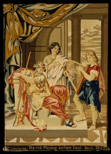David Playing Before Saul by Mary Ann 1812 1888 Crocheron